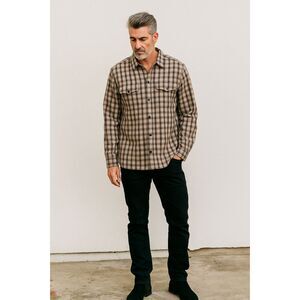 Converse x John Varvatos Black Brown Plaid Button Up Shirt Top Mens Size XL